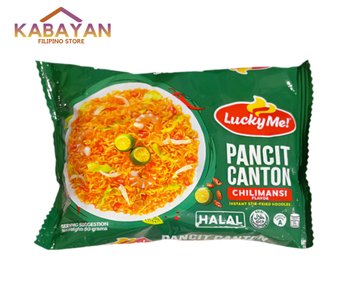 Lucky Me! Pancit Canton package with a colorful label on a white background